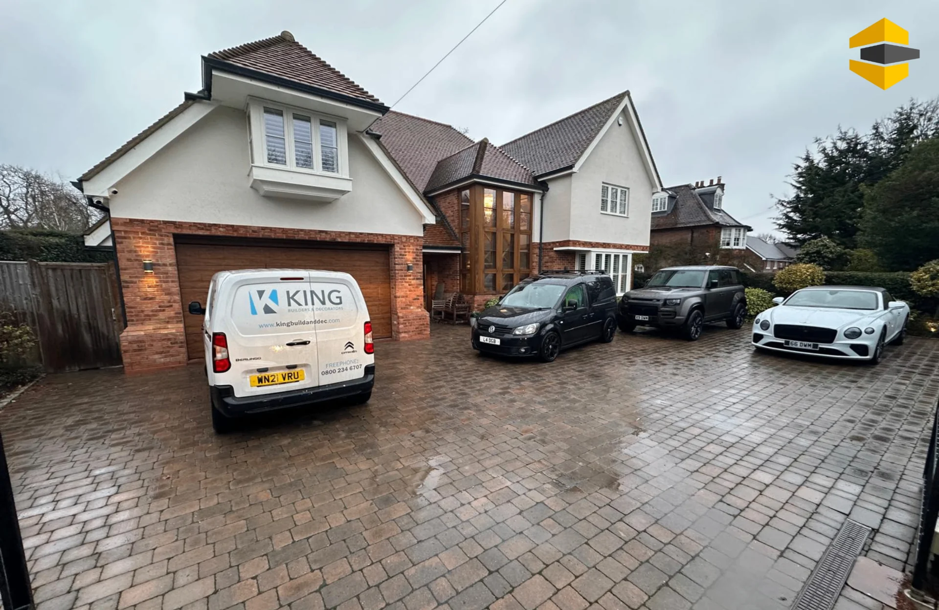 Block paved driveway before resin bound visualisation
