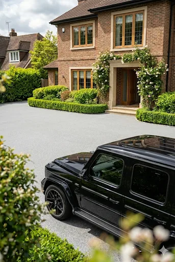 Black SUV parked on a resin bound driveway in Caversham
