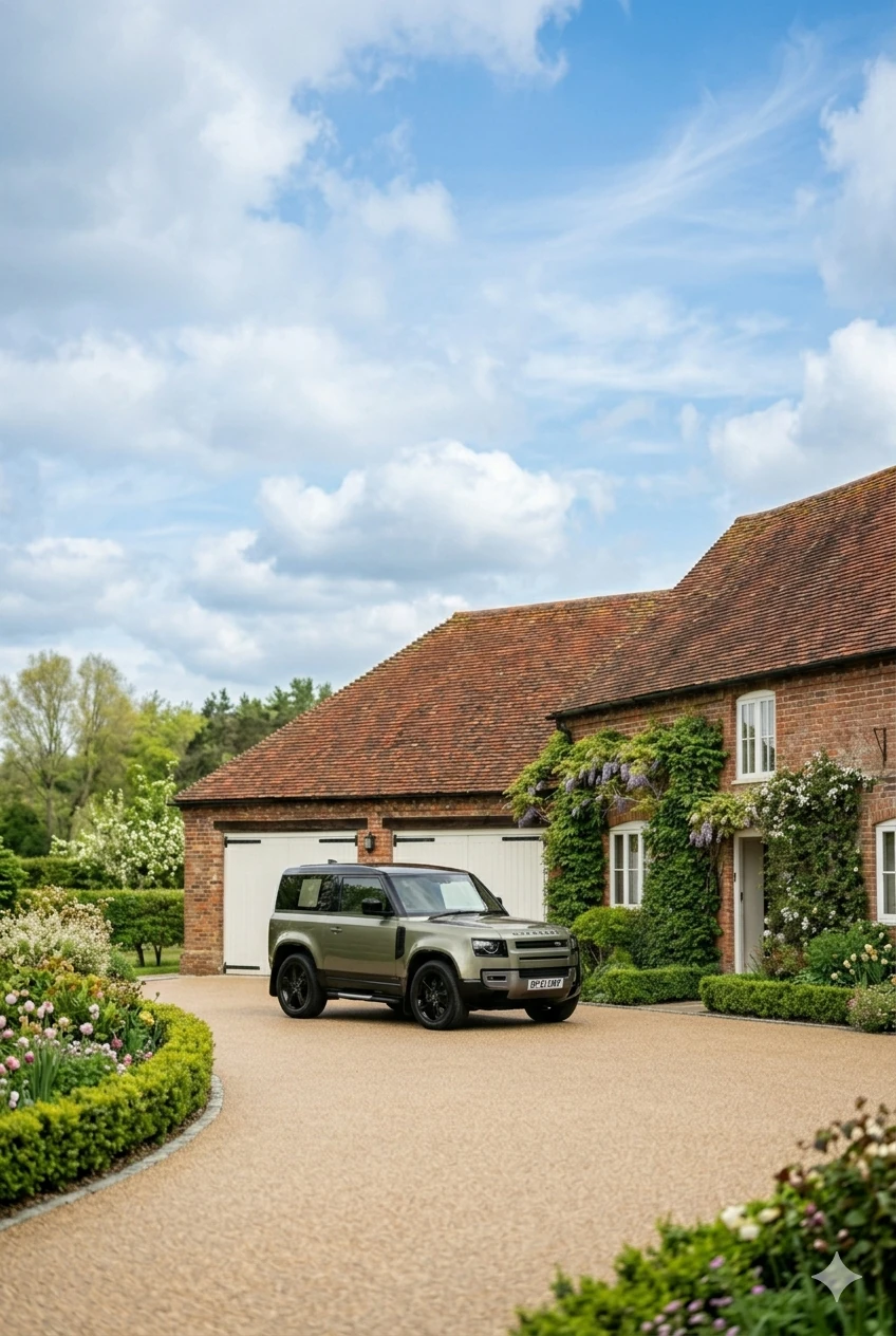 Premium resin bound driveway installed on a detached home in the South East