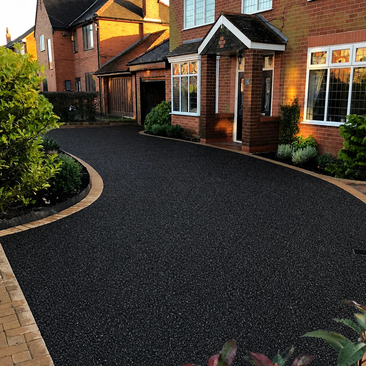 Resin bound driveway installed in Daltex Onyx finish
