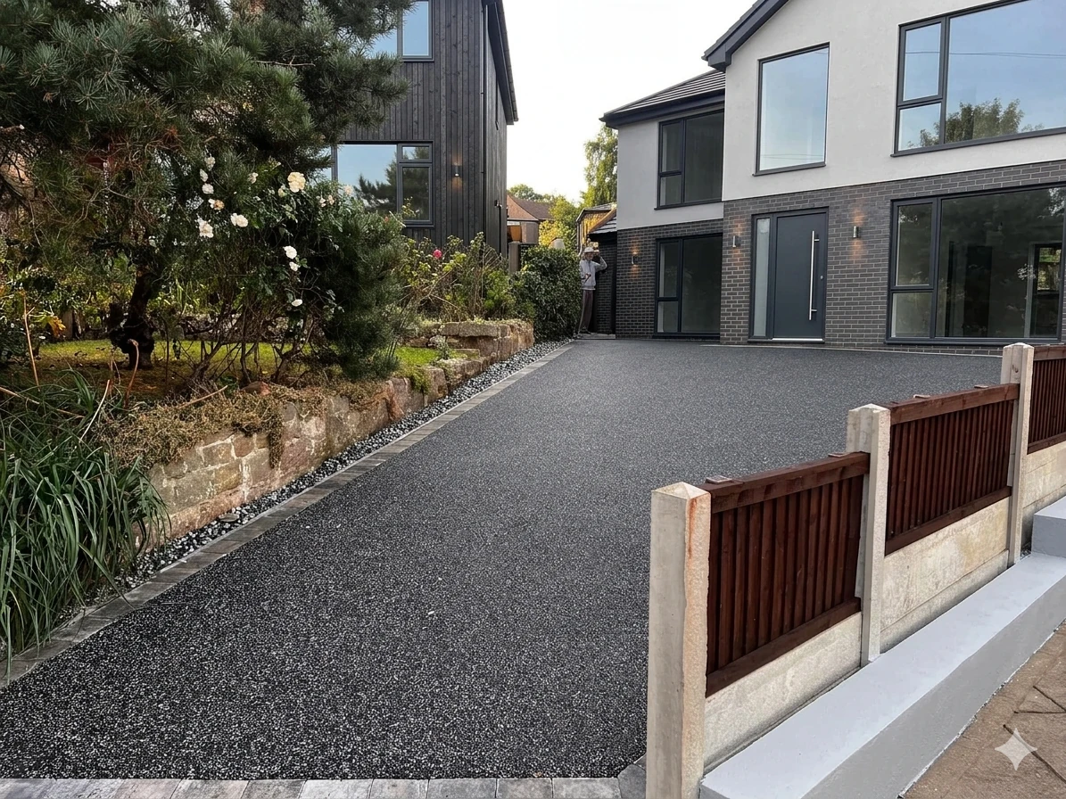 Resin bound driveway installed in Daltex Polaris finish